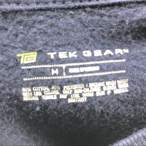 Tek Gear Medium Navy Thumb Hole Pullover Hoodie - Picture 2 of 6